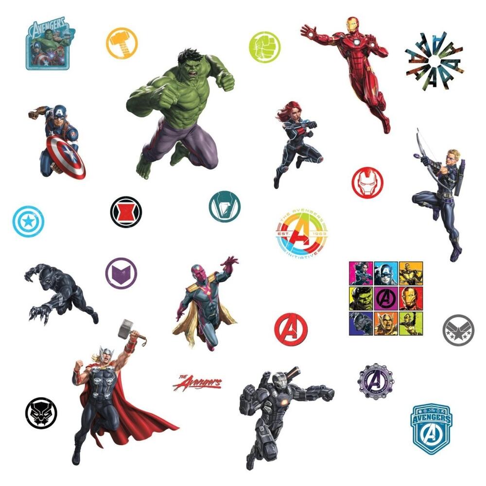 RoomMates Classic Avengers Peel and Stick Wall Decals RMK4289SCS Removable NEW